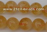 CCR168 15.5 inches 12mm round natural citrine beads wholesale