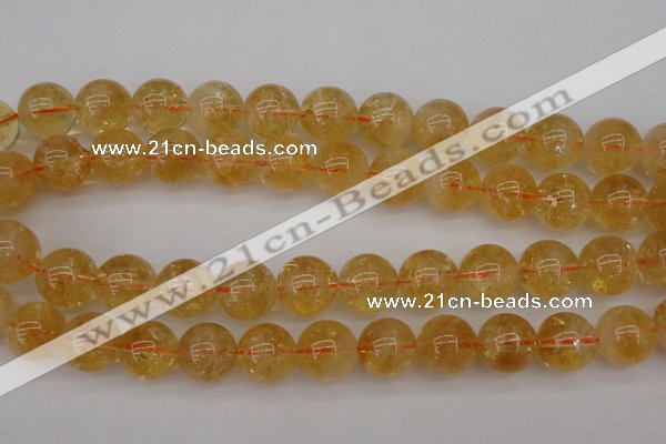 CCR169 15.5 inches 14mm round natural citrine beads wholesale