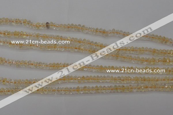 CCR171 15.5 inches 3*5mm faceted rondelle natural citrine beads