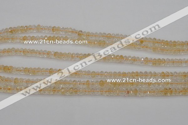 CCR172 15.5 inches 4*6mm faceted rondelle natural citrine beads