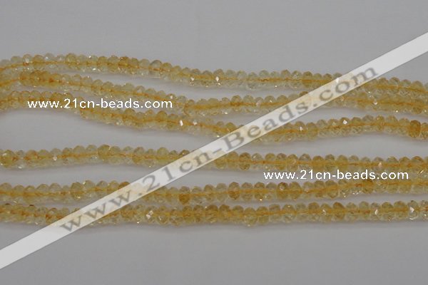 CCR173 15.5 inches 4*6mm faceted rondelle natural citrine beads