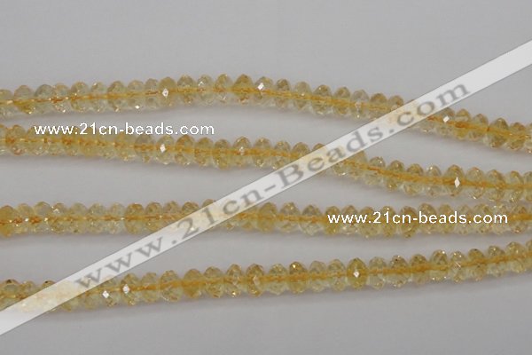 CCR174 15.5 inches 5*8mm faceted rondelle natural citrine beads