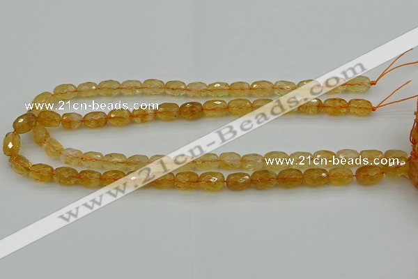 CCR178 15.5 inches 8*12mm faceted drum citrine gemstone beads