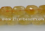 CCR180 15.5 inches 11*14mm faceted drum citrine gemstone beads