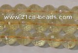 CCR203 15.5 inches 10mm faceted round natural citrine gemstone beads