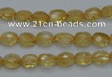 CCR21 15.5 inches 6*7mm faceted oval natural citrine gemstone beads