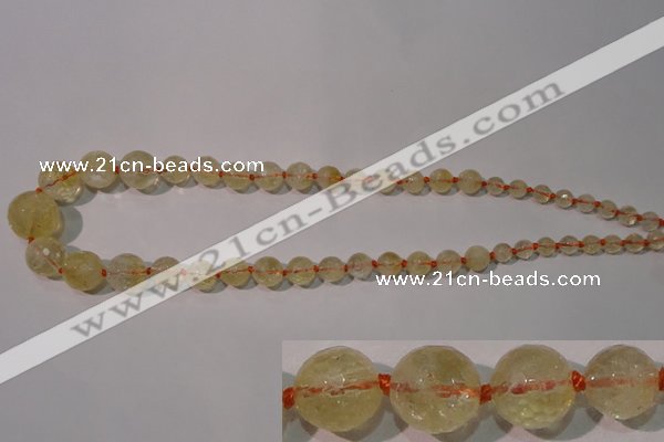 CCR210 15.5 inches 6mm - 14mm faceted round natural citrine beads