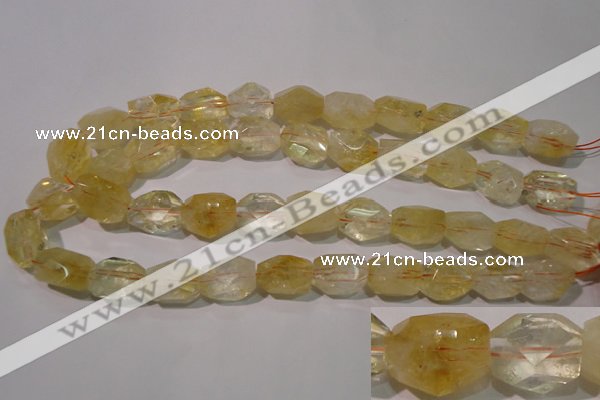 CCR215 15.5 inches 15*20mm faceted nuggets natural citrine beads