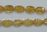 CCR22 15.5 inches 8*12mm faceted oval natural citrine gemstone beads