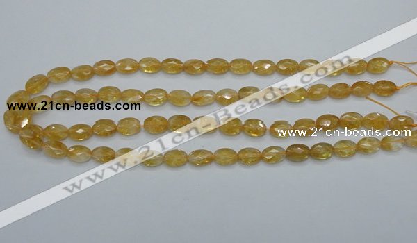 CCR22 15.5 inches 8*12mm faceted oval natural citrine gemstone beads