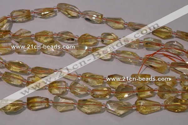 CCR222 15.5 inches 10*14mm – 12*16mm faceted nuggets natural citrine beads