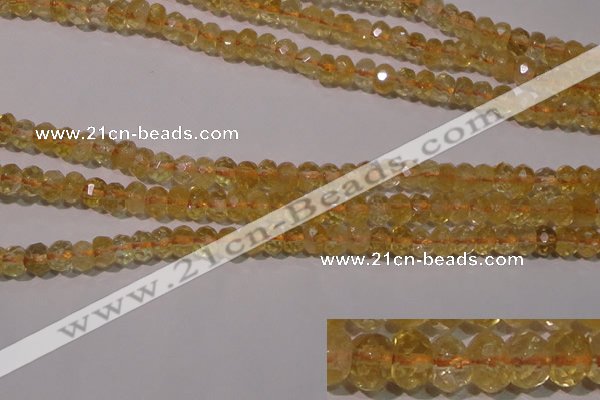 CCR225 15.5 inches 4*6mm faceted rondelle natural citrine beads