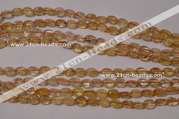 CCR228 15.5 inches 6*9mm oval natural citrine gemstone beads