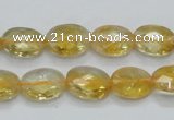 CCR23 15.5 inches 10*14mm faceted oval natural citrine gemstone beads