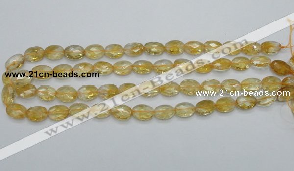 CCR23 15.5 inches 10*14mm faceted oval natural citrine gemstone beads