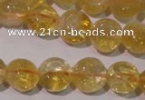 CCR230 15.5 inches 8mm flat round natural citrine gemstone beads