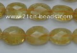 CCR24 15.5 inches 12*16mm faceted oval natural citrine gemstone beads