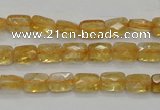 CCR26 15.5 inches 6*7mm faceted rectangle natural citrine beads