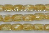 CCR27 15.5 inches 8*12mm faceted rectangle natural citrine beads