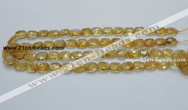 CCR28 15.5 inches 11*13mm faceted rectangle natural citrine beads