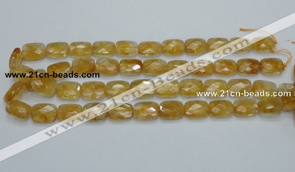 CCR29 15.5 inches 12*16mm faceted rectangle natural citrine beads