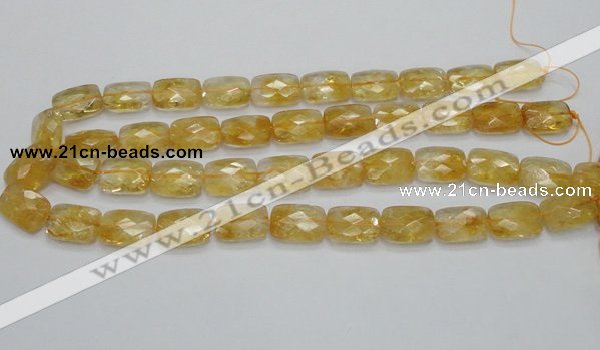 CCR30 15.5 inches 13*18mm faceted rectangle natural citrine beads