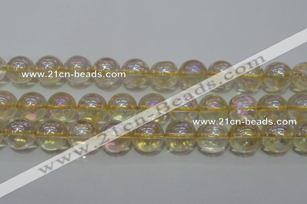 CCR304 15.5 inches 12mm round AB-color natural citrine beads