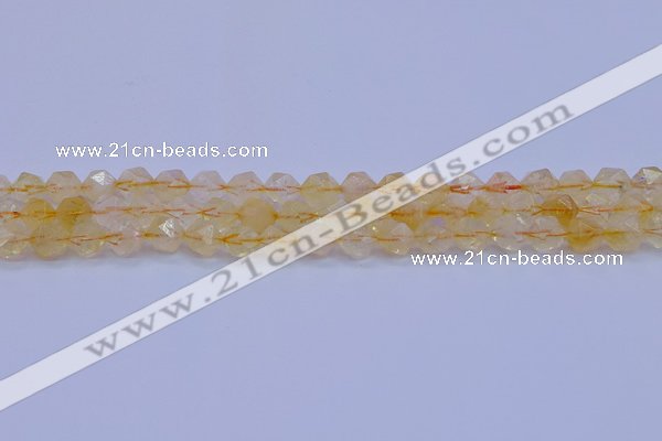 CCR311 15.5 inches 6mm faceted nuggets citrine gemstone beads