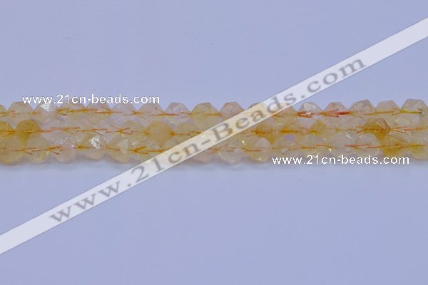CCR312 15.5 inches 8mm faceted nuggets citrine gemstone beads
