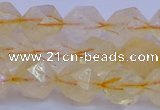 CCR313 15.5 inches 10mm faceted nuggets citrine gemstone beads