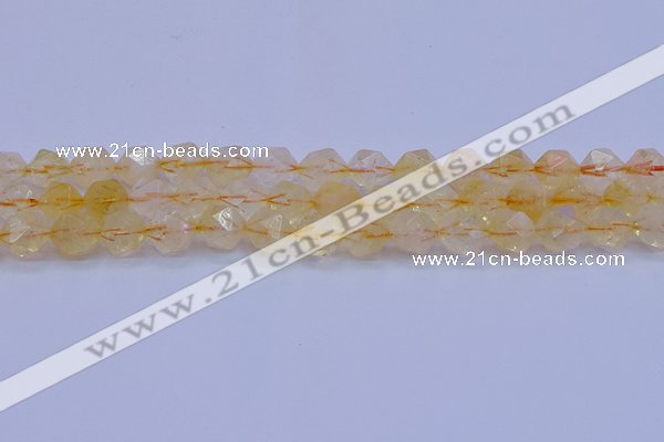 CCR313 15.5 inches 10mm faceted nuggets citrine gemstone beads