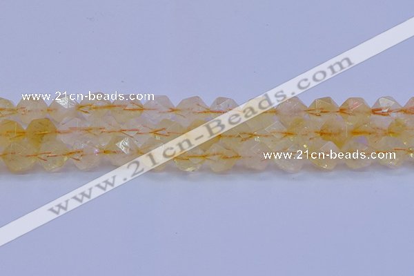 CCR314 15.5 inches 12mm faceted nuggets citrine gemstone beads