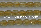 CCR33 15.5 inches 8*10mm faceted rice natural citrine gemstone beads