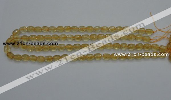 CCR33 15.5 inches 8*10mm faceted rice natural citrine gemstone beads