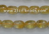 CCR34 15.5 inches 8*12mm faceted rice natural citrine gemstone beads