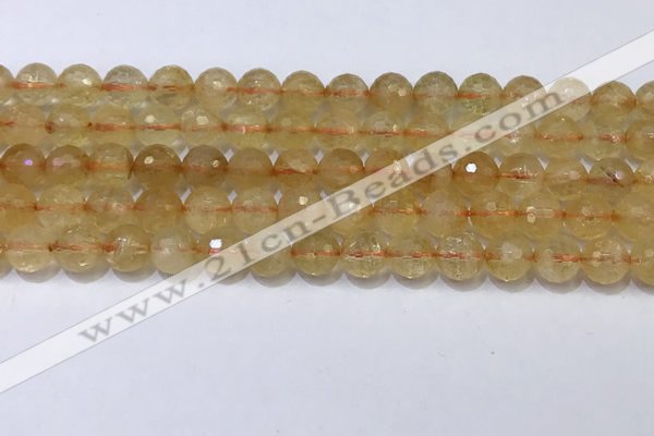 CCR341 15.5 inches 8mmm faceted round citrine beads wholesale