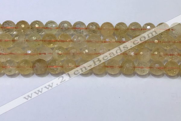 CCR342 15.5 inches 10mmm faceted round citrine beads wholesale