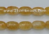 CCR35 15.5 inches 10*15mm faceted rice natural citrine gemstone beads