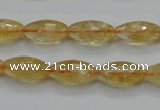 CCR36 15.5 inches 8*16mm faceted rice natural citrine gemstone beads