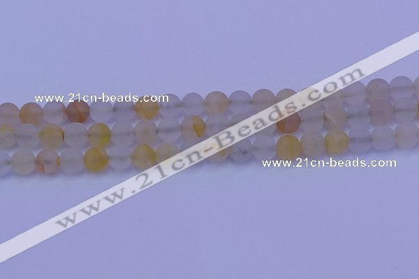 CCR372 15.5 inches 8mm round matte citrine beads wholesale