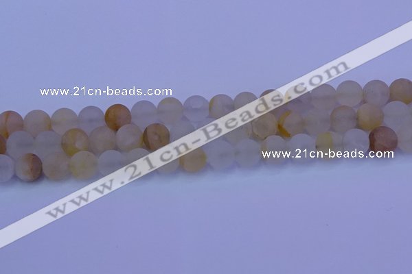 CCR373 15.5 inches 10mm round matte citrine beads wholesale