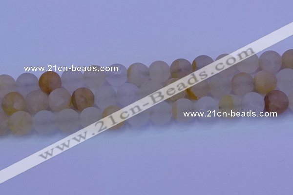 CCR374 15.5 inches 12mm round matte citrine beads wholesale