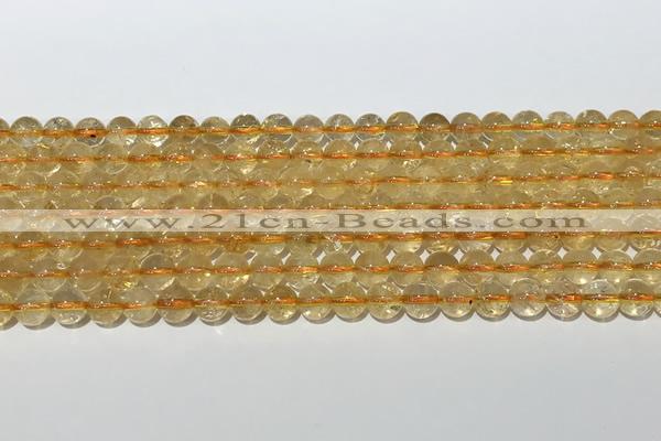 CCR378 15.5 inches 6mm round citrine gemstone beads wholesale