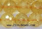 CCR387 15 inches 10mm faceted round citrine beads wholesale