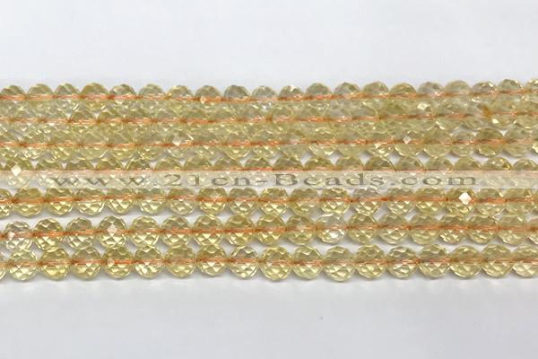 CCR398 15 inches 6mm faceted round citrine beads