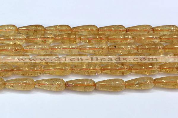 CCR405 15 inches 8*20mm teardrop citrine gemstone beads