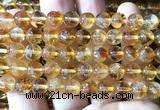 CCR423 15 inches 8mm round citrine beads wholesale