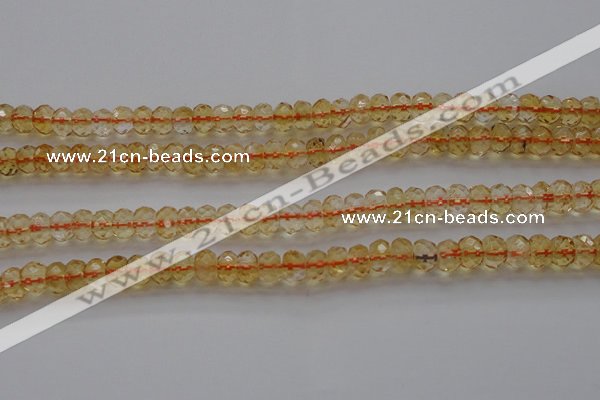 CCR51 15.5 inches 4*6mm faceted rondelle natural citrine beads