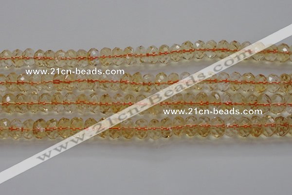 CCR52 15.5 inches 5*8mm faceted rondelle natural citrine beads