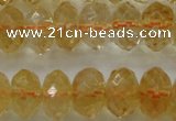 CCR53 15.5 inches 6*10mm faceted rondelle natural citrine beads